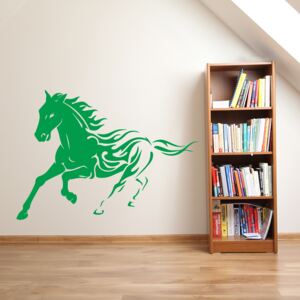 GLIX Kôň - nálepka na stenu Svetlo zelená 80 x 58 cm