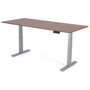 Výškovo nastaviteľný stôl Liftor 3 segmentové nohy premium šedé, doska 1800 x 800 x 25 mm orech