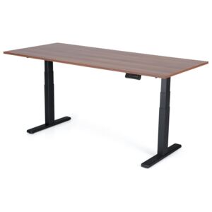Výškovo nastaviteľný stôl Liftor 3 segmentové nohy premium čierne, doska 1800 x 800 x 25 mm orech