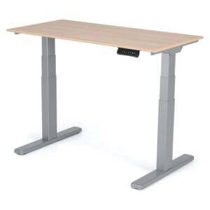 Výškovo nastaviteľný stôl Liftor 3 segmentové nohy premium šedé, doska 1180 x 600 x 18 mm dub sorano