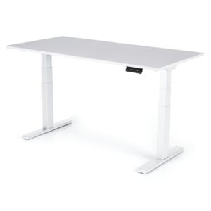 Výškovo nastaviteľný stôl Liftor 3 segmentové nohy premium biele, doska 1600 x 800 x 25 mm biela
