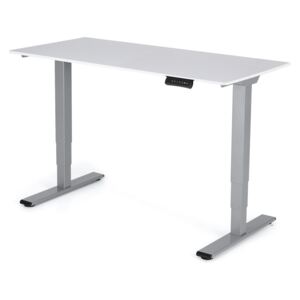 Polohovateľný stôl Liftor 3segmentové nohy šedé, doska 1380 x 650 x 18 mm biela