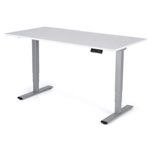 Polohovateľný stôl Liftor 3segmentové nohy šedé, doska 1600 x 800 x 25 mm biela