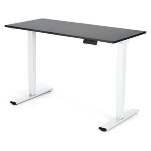Polohovateľný stôl Liftor 3segmentové nohy biele, doska 1380 x 650 x 25 mm čierny dekor