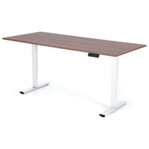 Polohovateľný stôl Liftor 3segmentové nohy biele, doska 1800 x 800 x 25 mm orech
