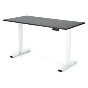Polohovateľný stôl Liftor 3segmentové nohy biele, doska 1600 x 800 x 25 mm čierna