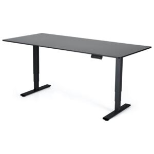 Polohovateľný stôl Liftor 3segmentové nohy čierne, čierna doska pre kancelársky výškovo nastaviteľný stôl 1800 x 800 x 18 mm