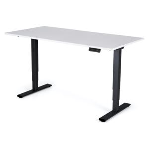 Polohovateľný stôl Liftor 3segmentové nohy čierne, doska 1600 x 800 x 25 mm biela