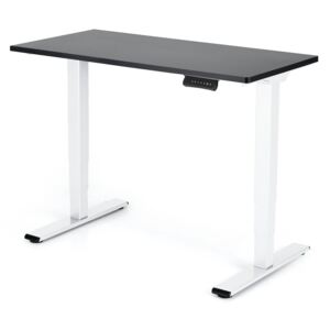Polohovateľný stôl Liftor 3segmentové nohy biele, doska 1200 x 600 x 25 mm čierna