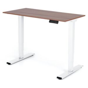 Polohovateľný stôl Liftor 3segmentové nohy biele, doska 1200 x 600 x 18 mm orech