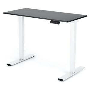 Polohovateľný stôl Liftor 3segmentové nohy biele, doska 1180 x 600 x 18 mm čierna