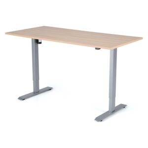 Výškovo nastaviteľný stôl Liftor 2segmentové nohy šedé, doska 1600 x 800 x 25 mm dub sorano