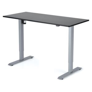 Výškovo nastaviteľný stôl Liftor 2segmentové nohy šedé, doska 1380 x 650 x 25 mm čierny dekor