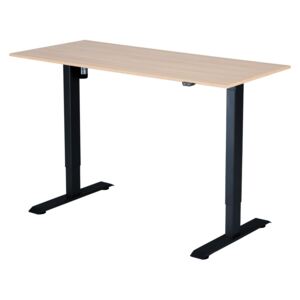 Výškovo nastaviteľný stôl Liftor 2segmentové nohy čierne, doska 1380 x 650 x 18 mm dub sorano
