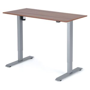 Výškovo nastaviteľný stôl Liftor 2segmentové nohy šedé, doska 1180 x 600 x 18 mm orech