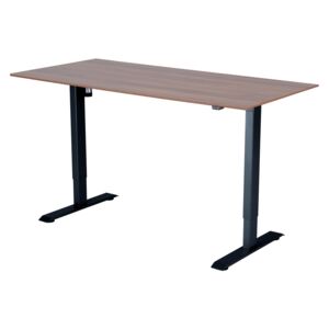 Výškovo nastaviteľný stôl Liftor 2segmentové nohy čierne, doska 1600 x 800 x 18 mm orech