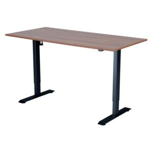 Výškovo nastaviteľný stôl Liftor 2segmentové nohy čierne, doska 1600 x 800 x 25 mm orech
