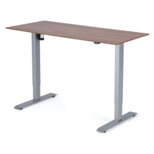 Výškovo nastaviteľný stôl Liftor 2segmentové nohy šedé, doska 1380 x 650 x 18 mm orech