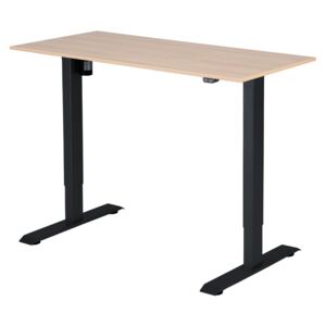 Výškovo nastaviteľný stôl Liftor 2segmentové nohy čierne, doska 1180 x 600 x 18 mm dub sorano