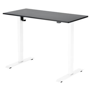 Výškovo nastaviteľný stôl Liftor 2segmentové nohy biele, doska 1200 x 600 x 18 mm čierna