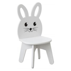 Detská stolička Zajačik biely