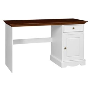 Nábytok Provence Písací stôl Belluno Elegante, malý, dekor biela/orech, masív, borovica