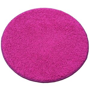 Vopi koberce Kusový kulatý koberec Color shaggy růžový - 100x100 (průměr) kruh cm Fialová