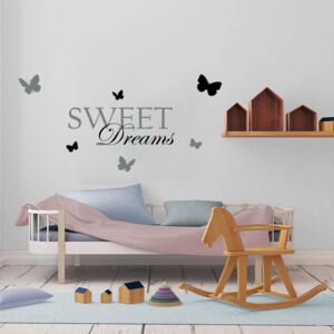 GLIX Sweet dreams - nálepka na stenu Čierna a šedá 120 x 60 cm