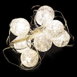 Vianočné dekoratívne osvetlenie – krištáľové guľôčky - 10 LED