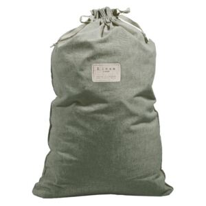 Látkový vak na prádlo Linen Bag Green Moss, výška 75 cm