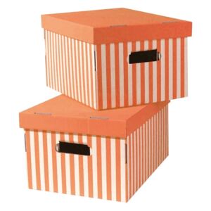 BonamiSada 2 oranžových úložných škatúľ Compactor Stripes