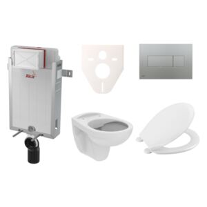 Závesný set WC S-line PRO rimless, nádržka Alcaplast Renovmodul, tlačidlo chróm mat SIKOAP6