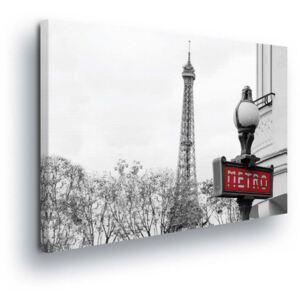 Obraz na plátne - Black and White Eiffel Tower III 60x40 cm