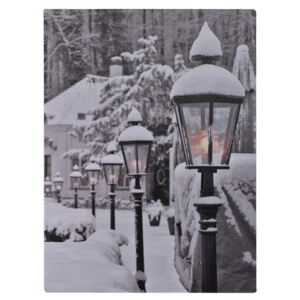 LED obraz na plátne Snowy Lamps, 40 x 30 cm
