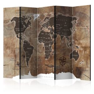 Paraván - Room divider – Map on the wood 225x172