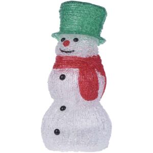 EMOS Lighting| ZY1901| LED vianočný snehuliak, 23cm, 3× AA, vnút., studená b., čas