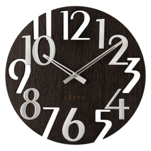 Nástenné hodiny Lavvu Style Black Wood LCT1010, pr. 40 cm