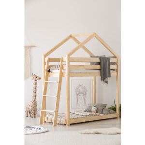Domčeková poschodová posteľ z borovicového dreva Adeko Mila DMPB, 70 × 140 cm