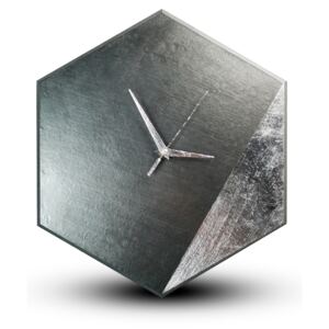 TIMMER wood decor Dekoračné hodiny - Hexagon Silver