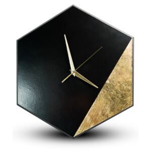 TIMMER wood decor Dekoračné hodiny - Hexagon Black