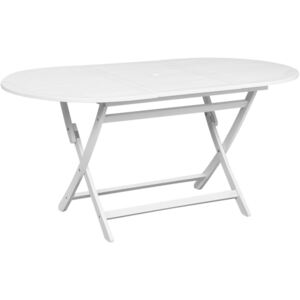Záhradný stôl, biely 160x85x75 cm, akáciový masív