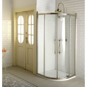 GELCO - ANTIQUE štvrťkruhová sprchová zástena 900x900mm, 2 dvere, číre sklo, bronz (GQ5290C)