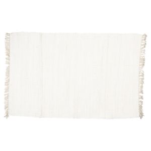 Biely bavlnený koberec so strapcami - 90 * 140 cm