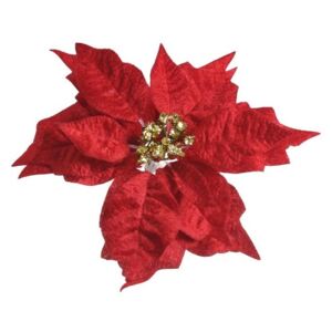 Vianočná ruža na klipe – červená 24 cm