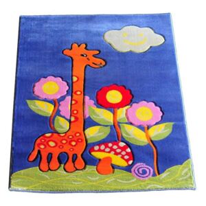 MAXMAX Dětský koberec Žirafa - modrý