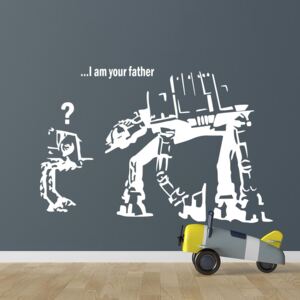 GLIX Banksy "I am your father" - nálepka na stenu Biela 100 x 60 cm