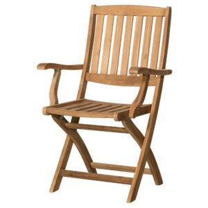 Skladacia stolička s podrúčkami CAMBRIDGE 2 teakové drevo