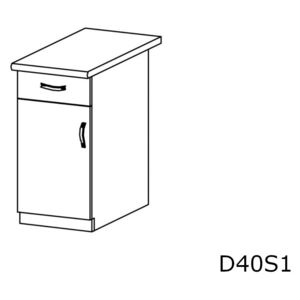 Kuchynská skrinka dolná kombinovaná PROWANSJA D40S1, 40x82x47, biela/sosna Andersen, ľavá