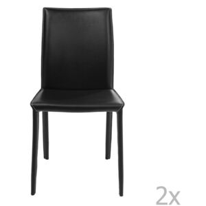Sada 2 čiernych jedálenských stoličiek Kare Design Milano