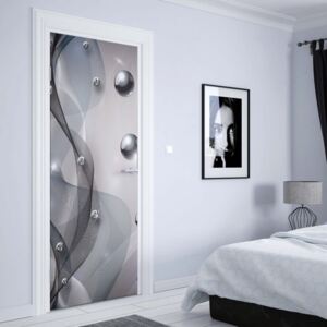 GLIX Fototapeta na dvere - 3D Modern Abstract Design Silver